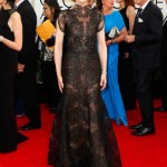 Cate Blanchett, nomeada para melhor atriz num filme dramático ‘Blue Jasmine’, em Armani.