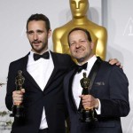 Anders Walter e Kim Magnusson com o Óscar de Melhor Curta-Metragem por ‘Helium’.