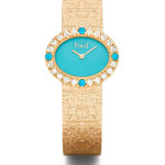 Relógio de 18 quilates em ouro rosa com 20 diamantes em talhe brilhante. Preço sob consulta.