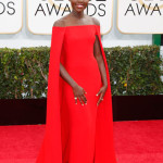 Lupita Nyong’o na passadeira vermelha dos Golden Globe Awards, de 2014. Foto: Reuters.