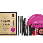 The Best of Sephora reúne, em tamanho normal, todos os musts da marca: uma máscara de pestanas, um blush, um verniz, um baton, uma sombra, dois lápis, um pincel e uma máscara hidratante. €34,90.