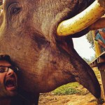 Selfie com Ramsen, o meu elefante de Luang Prabang.