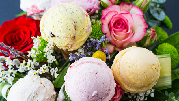 Gelados de flores Fragoleto