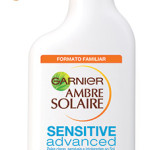 Spray Sensitive Advanced SPF 50+, da linha Ambre Solaire, da Garnier. 300 ml, €16,99.