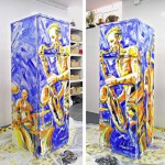 O frigorífico pintado em acrílico por Luís Levy Lima.