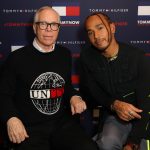 LONDON, ENGLAND - FEBRUARY 16: Tommy Hilfiger and Lewis Hamilton backstage at TOMMYNOW London Spring 2020 at Tate Modern on February 16, 2020 in London, England. (Photo by Darren Gerrish/Getty Images for Tommy Hilfiger)
