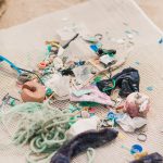 Débora Montenegro recolhe lixo nas praias