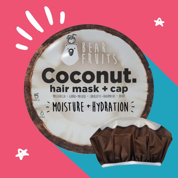 Máscara e Touca de Cabelo Água de Côco. Hidratar e revitalizar (€5,99) Bear Fruits