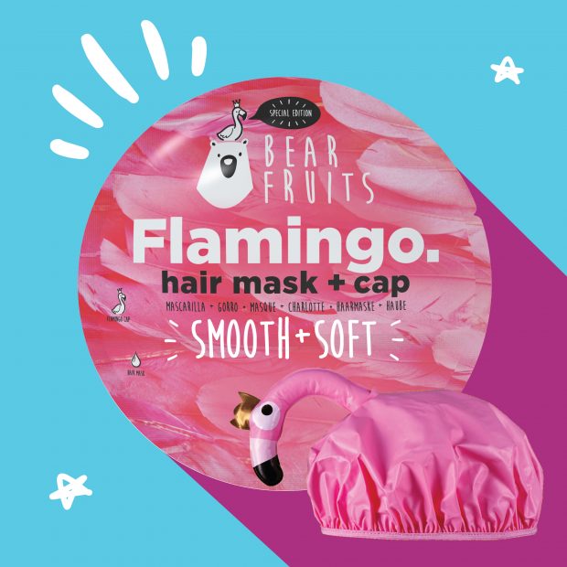 Máscara e Touca de Cabelo Flamingo. Suavizar e amaciar (€6,99) Bear Fruits