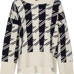 WW0WW324860G2 HOUNDSTOOTH RELAXED C-NK SWEATER