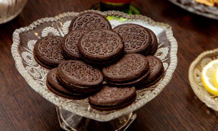 orea cookies served in crystal dish