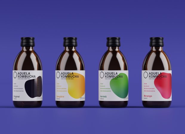 Os 4 sabores disponíveis de Aquela Kombucha 