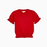 T-SHIRT DE MALHA PARA MENINA 'B&S', VERMELHO_€15,99