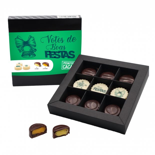 Caixa 9 Chocolates - Boas Festas