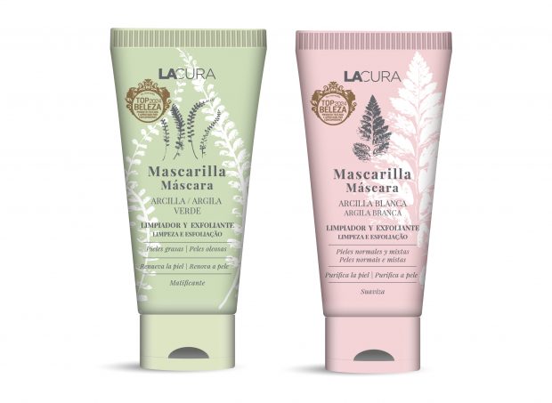 Máscara Facial de Argila Verde e Máscara Facial de Argila Branca da LACURA® 