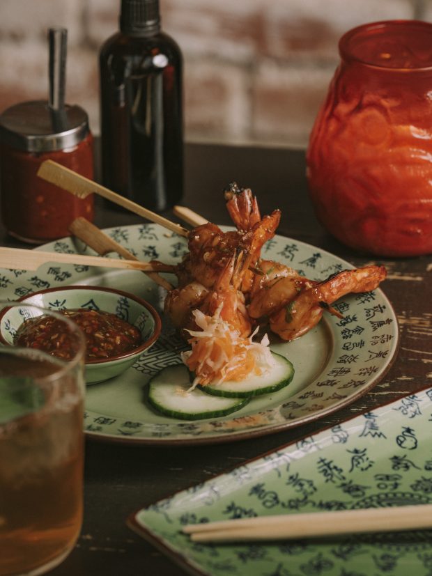 Espetadas de Camarão Tigre BBQ (€9,95)