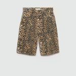 Calções de cintura alta de leopardo, Mango, €15,99